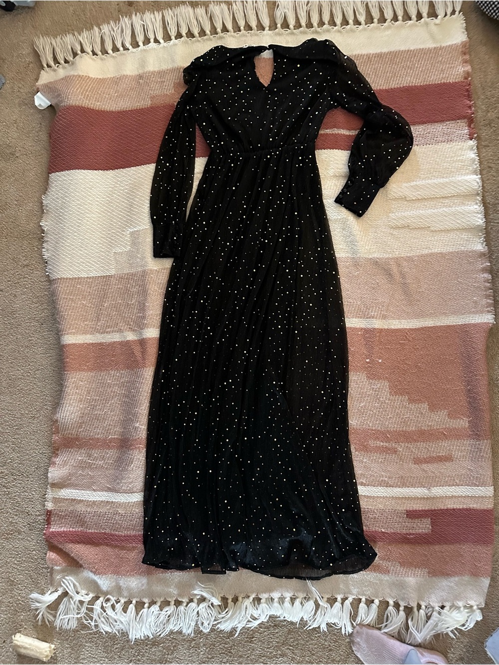 Baltic Born Black Dress with Subtle Shine and side slit